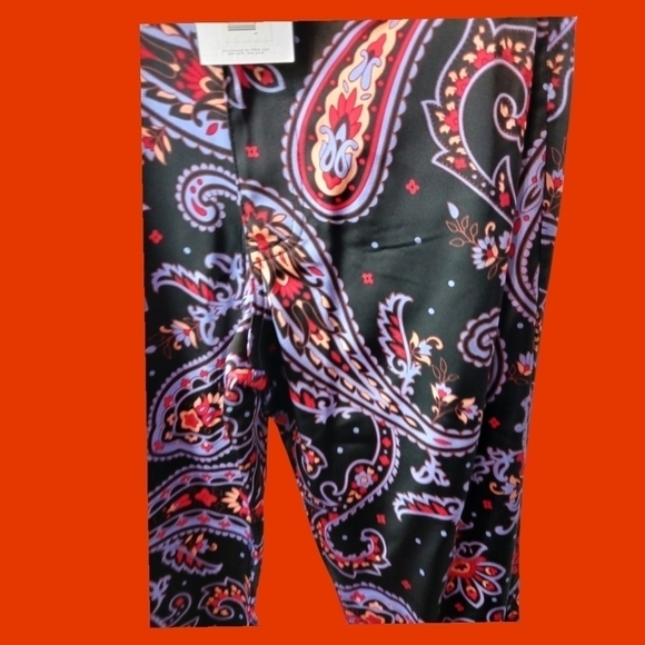 Danielle Bernstein paisley satin pant 24 size multicolor - Picture 7 of 11